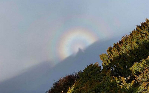 玉山北峰現「觀音圈」光環！鄭明典曬罕見絕美景象