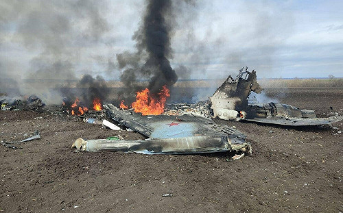 14億台幣燒成廢鐵  俄軍SU-35戰機遭擊落