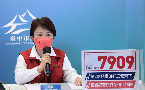 台中新增7909例本土個案 盧秀燕為快打站排隊潮再致歉