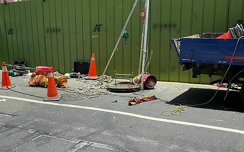 高雄大順路污水管線翻修突遇沼氣 1工人送醫搶救不治