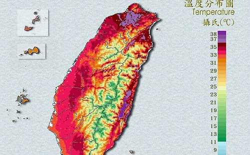 快訊》花蓮飆39.5度極端氣溫！18縣市高溫特報：3地區熱到發紫