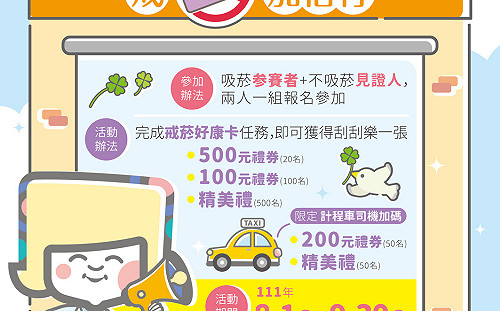 嘉縣 321、嘉市＋216！嘉市今起啟動「專線嘉藥局，戒菸加倍行」