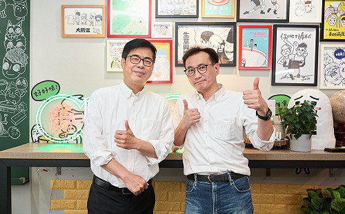 高雄女婿鄭運鵬來請益 陳其邁畫港都挺文創