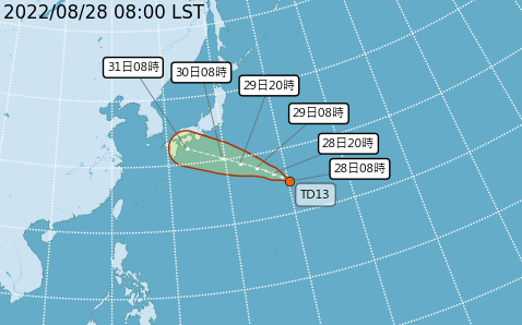快訊》第11號颱風「軒嵐諾」成形 ！氣象局：12縣市防豪大雨