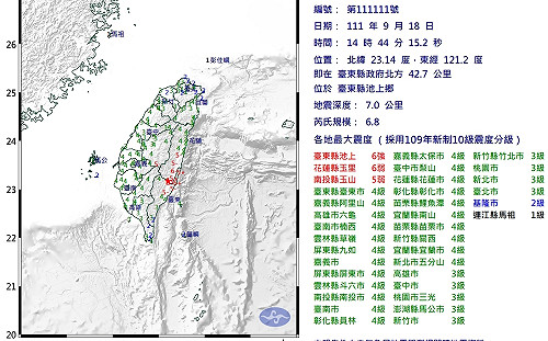 台東6.8級強震震到日本 沖繩發布緊急海嘯注意報