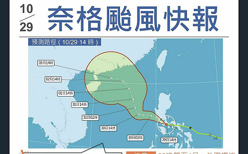 輕颱「奈格」路徑明朗化！氣象局：明晚開始連下3天