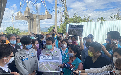 會勘鍾東錦卓蘭砂石場 徐定禎競辦：「砂皇」違法堆置 嚴重迫害居民