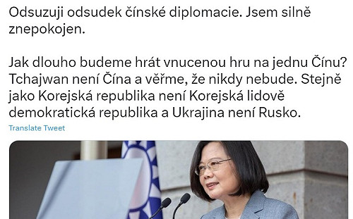 捷克前總理嗆：一中要玩多久？台灣永遠不會是中國