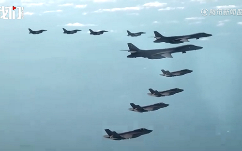 (影) 針對北韓射彈挑釁! 美韓半島上空聯合軍演 更出動B-1B轟炸機