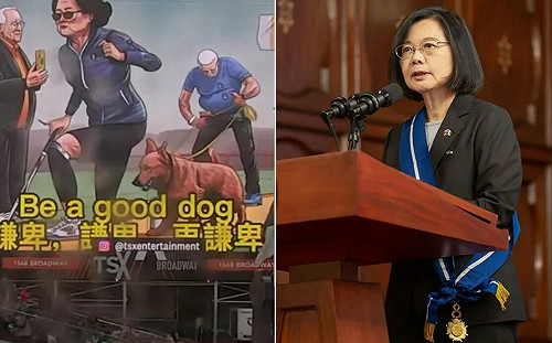 中共每人1萬2動員抗議蔡英文效果不彰 小粉紅登時代廣場廣告洩不滿