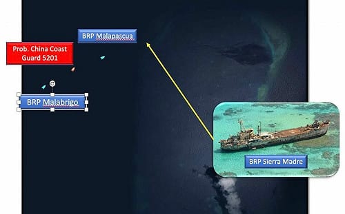 南海險爆衝突 中海警船以大欺小硬逼菲海巡船轉向