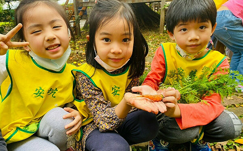 教學3T有創意   新北安坑附幼生樂高拼組額溫槍、種紅蘿蔔　