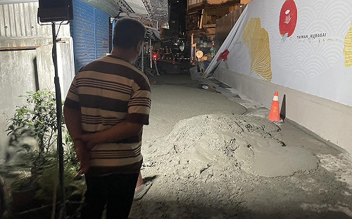 信義區「天坑」灌漿500方填平！居民最快 1 週後才能回家