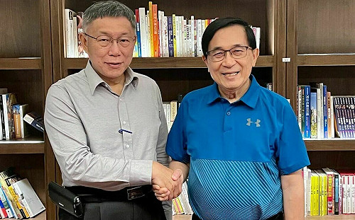 柯文哲｢路過關心｣陳水扁：請教如何拚經濟 縮短貧富差距與用人哲學