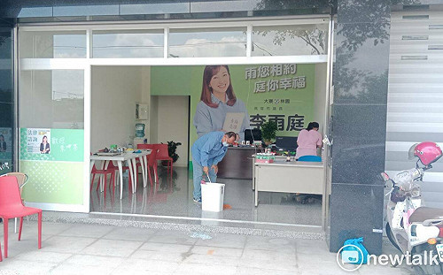 服務處被人開車衝撞破壞    李雨庭強力要求警局嚴辦到底