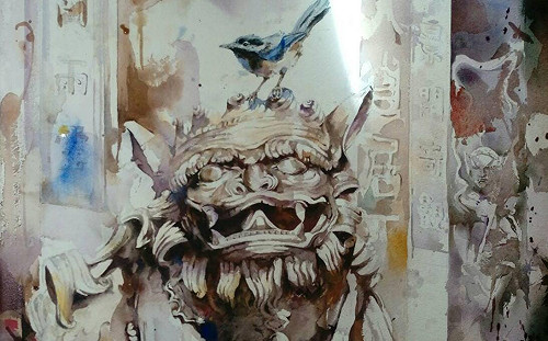 水彩筆下的臺灣廟宇  原來這麼美