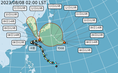卡努迂迴撲韓又一熱帶低壓成形 高屏局部大雨不停