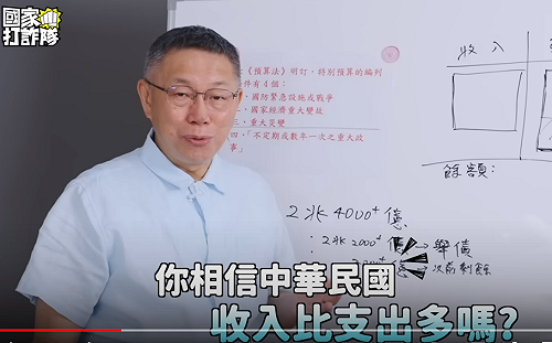 柯文哲推「國家打假隊」影片　批蔡政府浮編特別預算「做假帳」