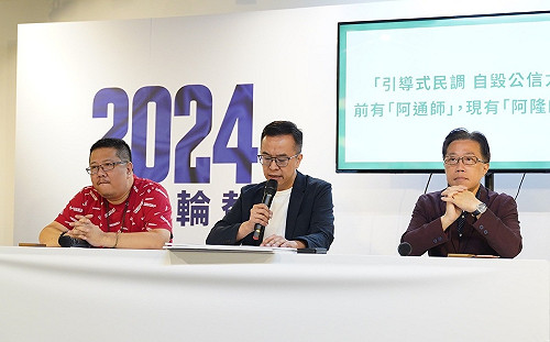 質疑親綠民調「引導式」題目毀公信力 侯友宜競辦：游盈隆莫變阿隆師 