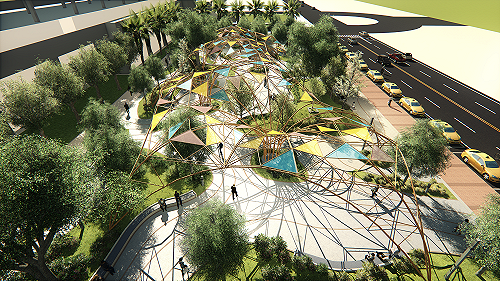 星空下的大武山  屏東火車站新地標白天晚上景色不一樣