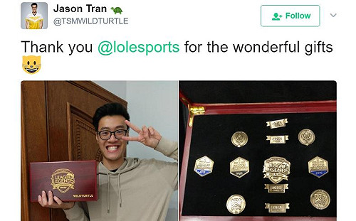 《英雄聯盟》官方偏心？ 獨贈北美選手紀念徽章