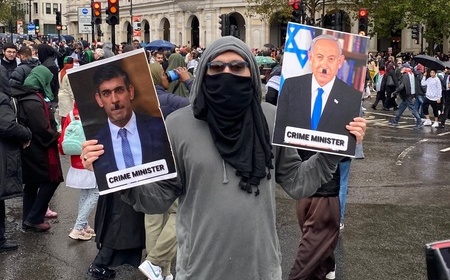 倫敦爆發挺巴勒斯坦示威 吸引約10萬人參加