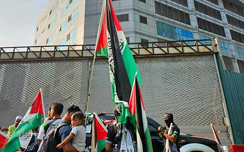 大馬集會力挺巴勒斯坦 抗議以色列持續圍困加薩