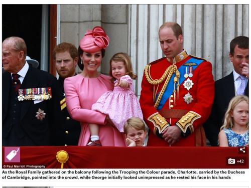 英女王生日閱兵 喬治夏綠蒂超萌亮相