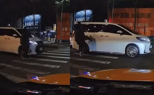 過斑馬線差點被撞！台南行人霸氣踹車反遭彪形大漢包圍 下場出爐