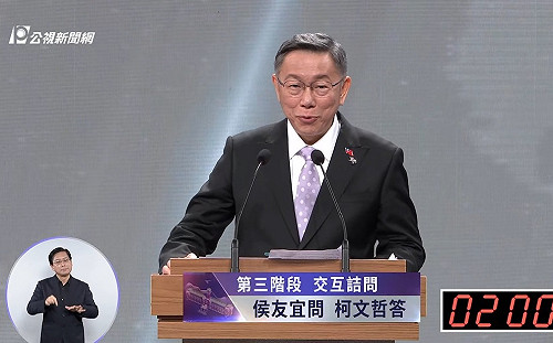 總統電視辯論》侯提問鎖定賴老家不理柯 柯文哲尷尬：侯市長沒有問到我