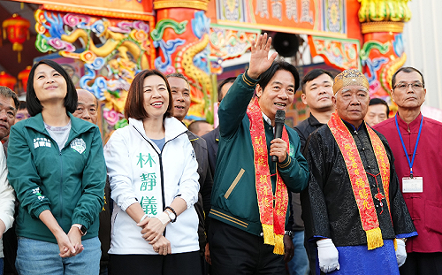 赴台中偕林靜儀、謝子涵催票　賴清德：立法院過半引擎才有力