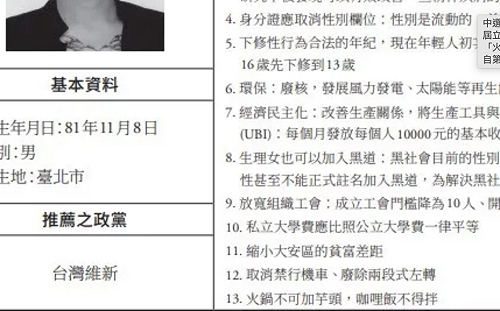 選舉公報政見千奇百怪！北市候選人列「咖哩飯不拌 火鍋不加芋頭」