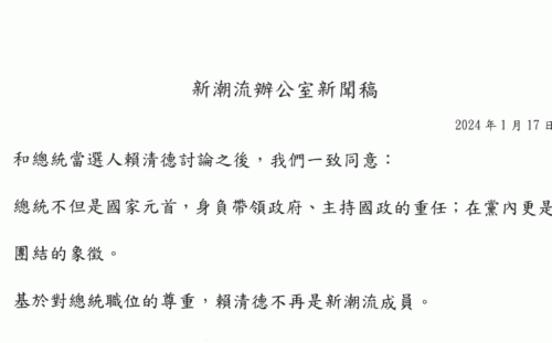 賴清德退流 新系人士：跟本人通電話、選前退會被認為切割 