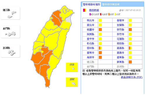 快訊》大雨特報升級！ 7縣市嚴防豪雨