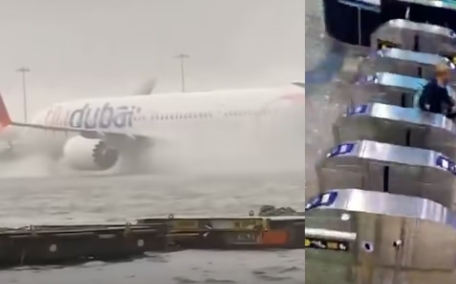 (影) 人工降雨闖的禍? 千年一遇 沙漠杜拜竟發生大洪水 飛機快要變成船