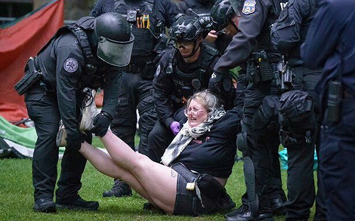 美警拆兩所名校挺巴勒斯坦示威營地 再逮數十人