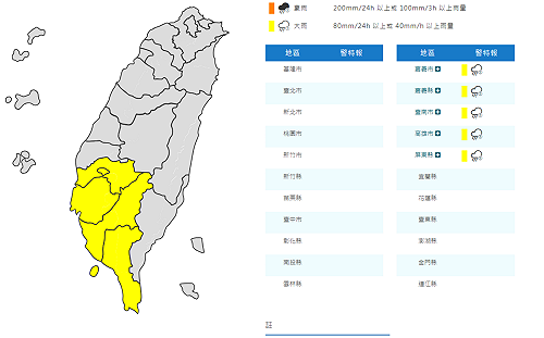 快訊》強降雨來了！氣象署：南部5縣市大雨特報
