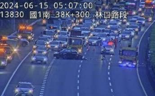 國1南向林口路段"二次車禍"！拖吊車處理事故遭追撞1死2傷