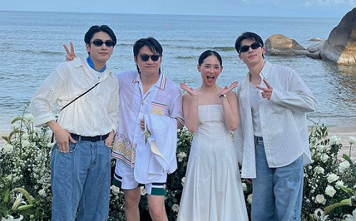 「落日飛車」主唱海島完婚！好友許光漢、宋柏緯到場見證