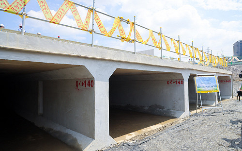 緩解新泰塭仔圳積淹水問題 市府設置四孔排水箱涵強化排水功能