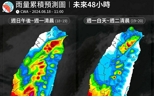西南風增強挾豪雨 未來48小時進入最強