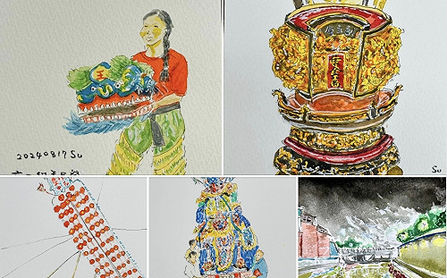 用插畫行銷桃園 蘇俊賓手繪桃園中元國寶級五大亮點