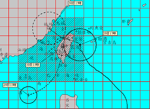 快訊》1730氣象局發布輕颱海棠海陸警雙發