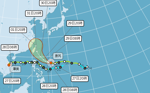 輕颱康芮逼近！日本氣象廳預測恐成強烈颱風  11月1日登陸宜蘭 
