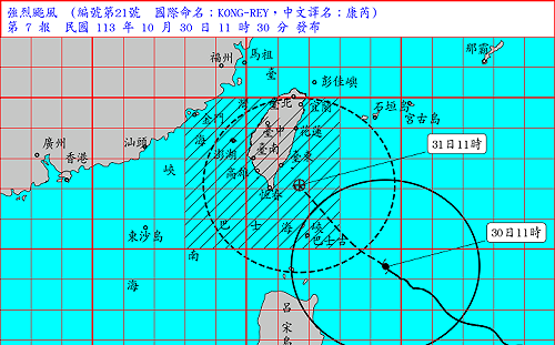 康芮颱風7級風暴風半徑再擴至320公里！自賀伯颱風後侵台最大紀錄