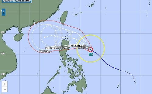 銀杏颱風最新路徑曝光！11月颱風假無望  日本氣象廳：已轉向
