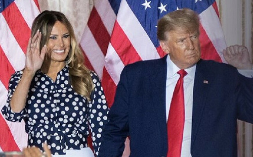 ｢會贏喔！｣川普攜夫人梅蘭妮亞投完票嗆：跟賀錦麗票數不會太接近