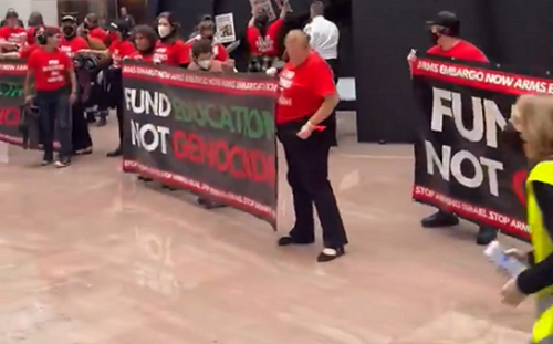 (影) 美國國會再遭入侵! 反以左派組織衝進參院大樓 遭警驅離