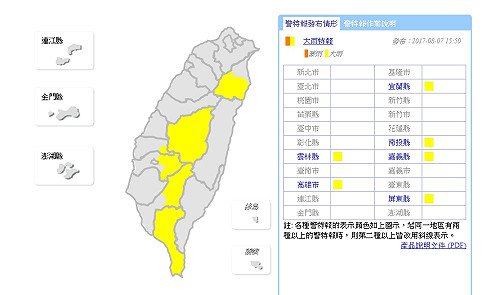 快訊》全台6縣市發布大雨特報