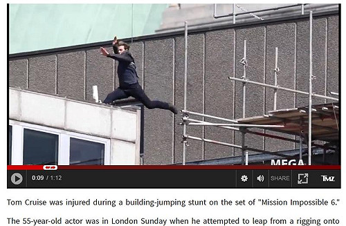 驚險! 騰空跳受傷 阿湯哥用這個動作拍完